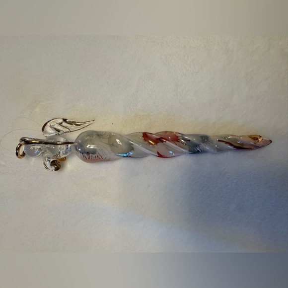 Vintage Rare 8” Glass Icicle Angel Christmas Ornament With Angel Top - Picture 6 of 10